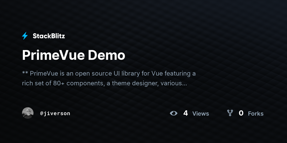 PrimeVue Demo - StackBlitz