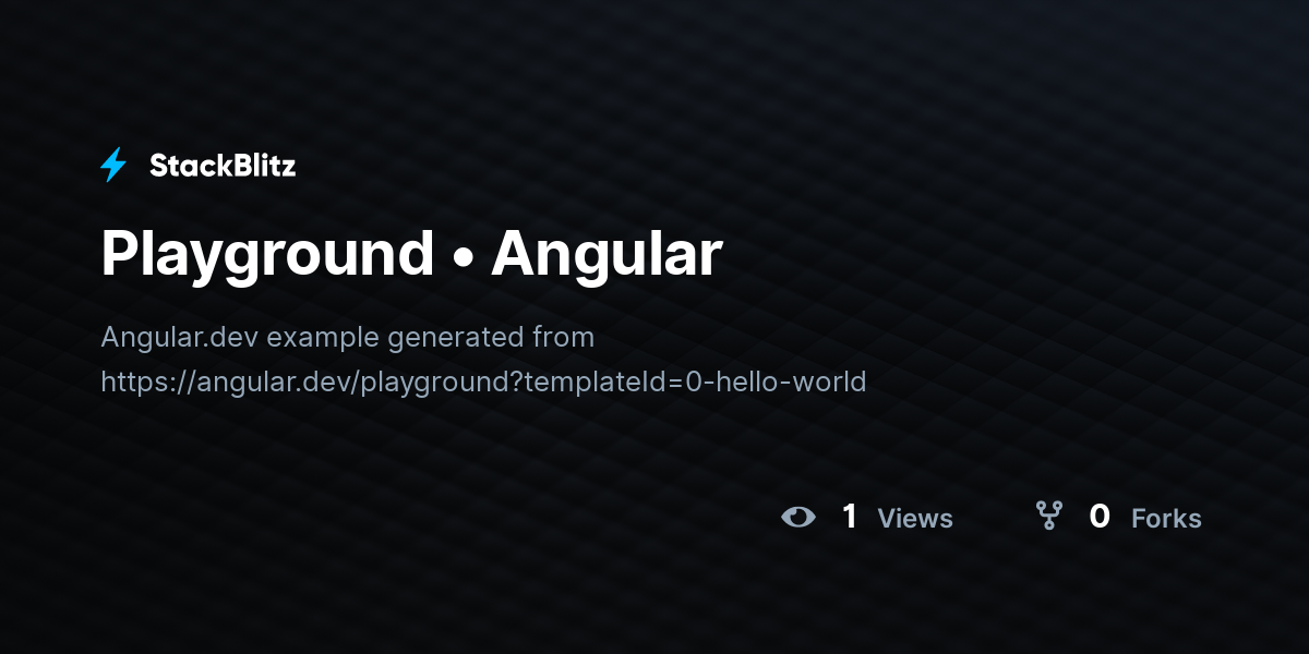 Playground • Angular - StackBlitz