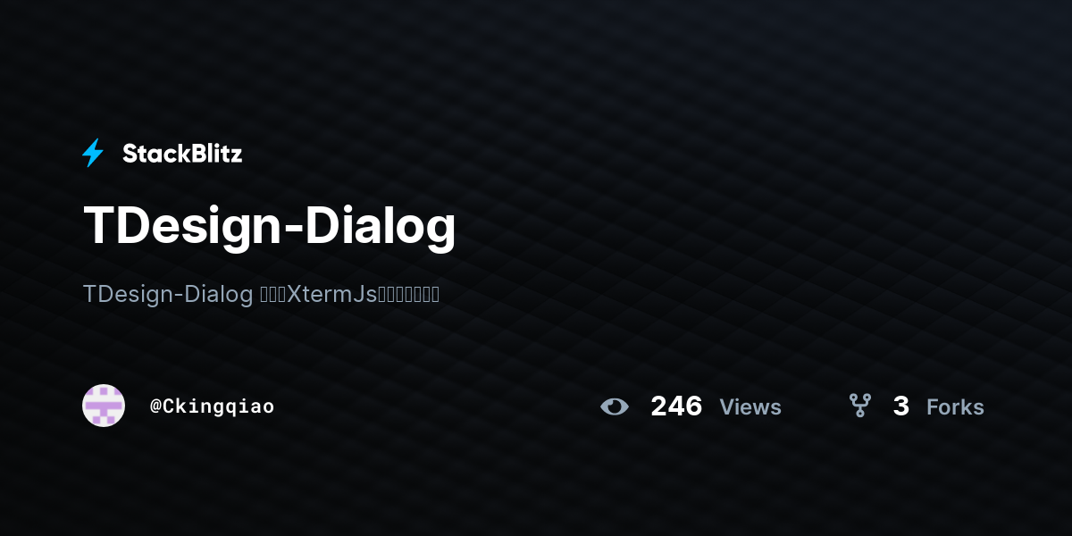TDesign-Dialog - StackBlitz