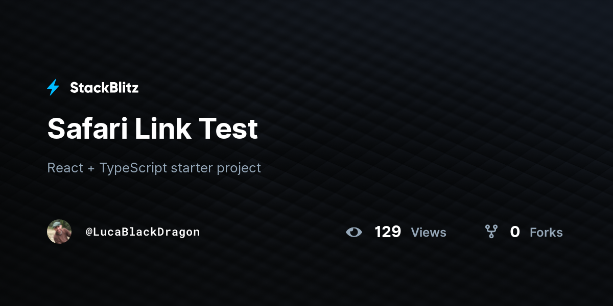 Safari Link Test - StackBlitz
