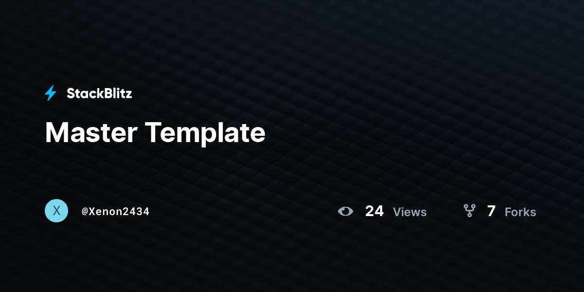 Master Template - StackBlitz