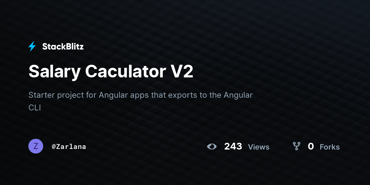Salary Caculator V2 - StackBlitz