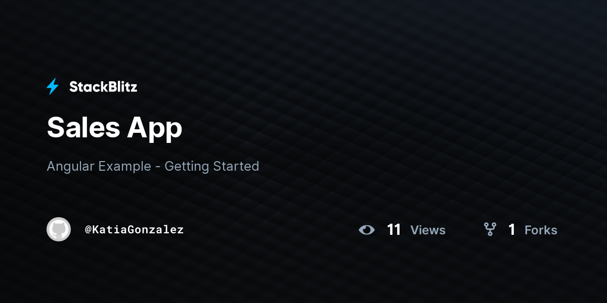 Sales App - StackBlitz