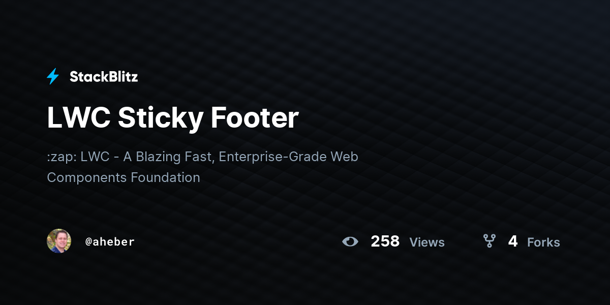 LWC Sticky Footer - StackBlitz