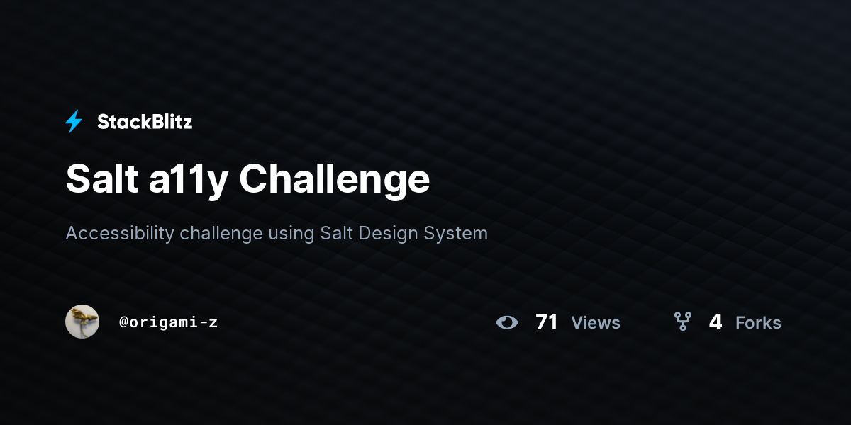 Salt a11y Challenge - StackBlitz