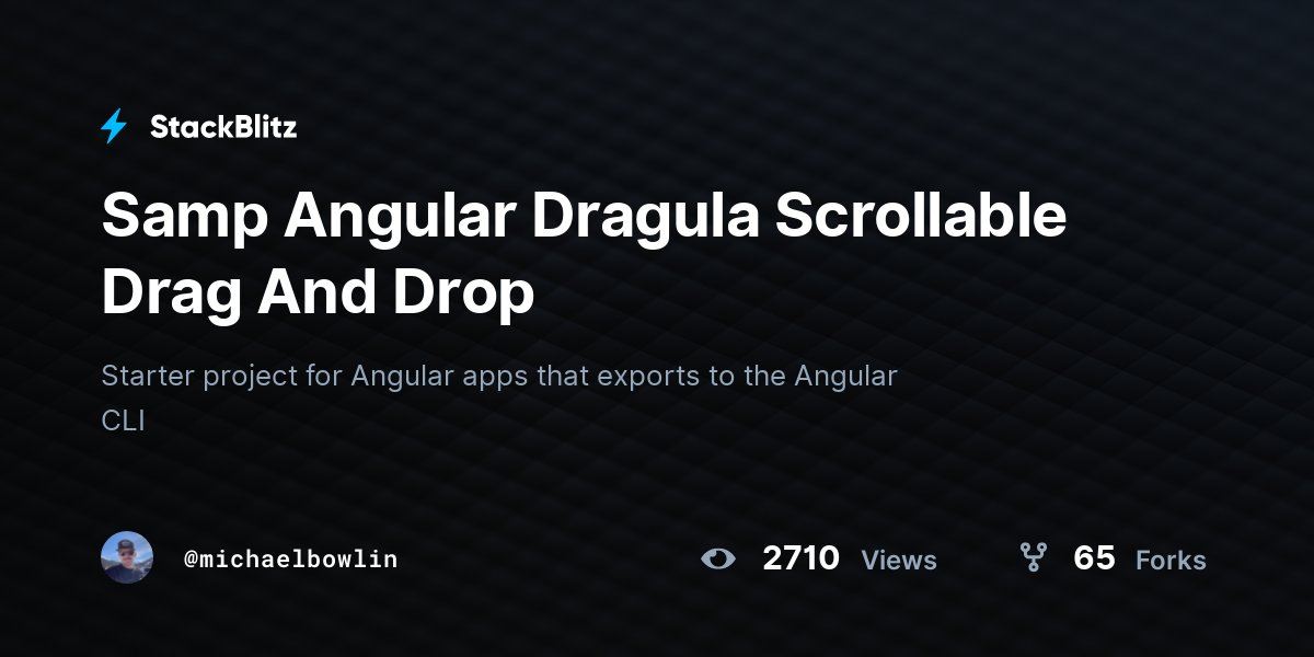Samp Angular Dragula Scrollable Drag And Drop - StackBlitz