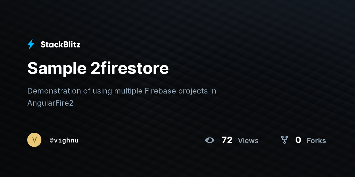 Sample 2firestore - StackBlitz