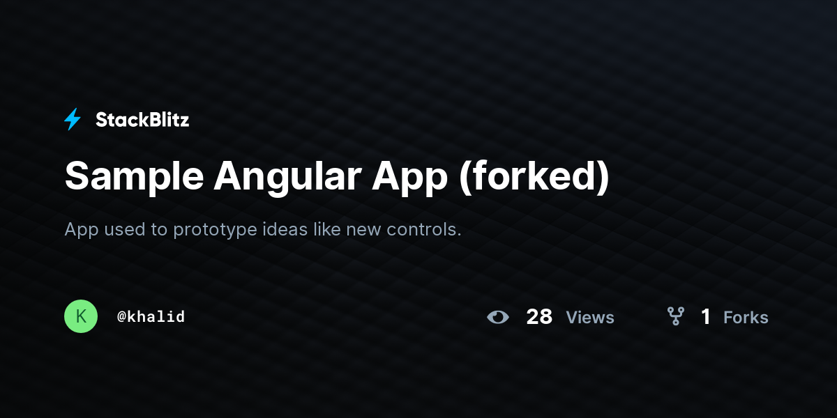 Sample Angular App (forked) - StackBlitz