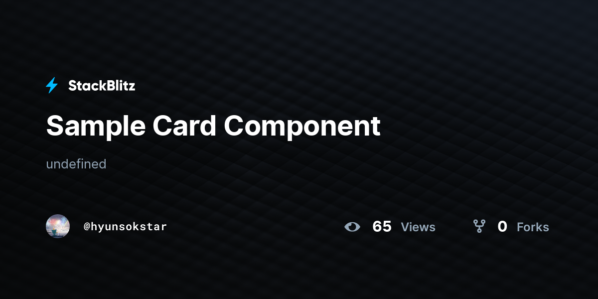 Sample Card Component - StackBlitz