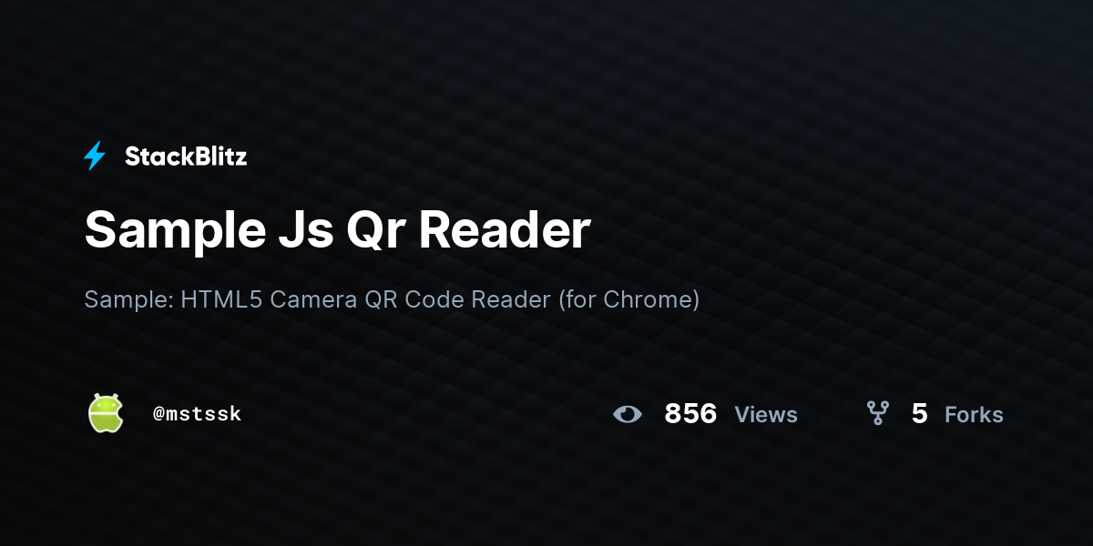 Sample Js Qr Reader - StackBlitz