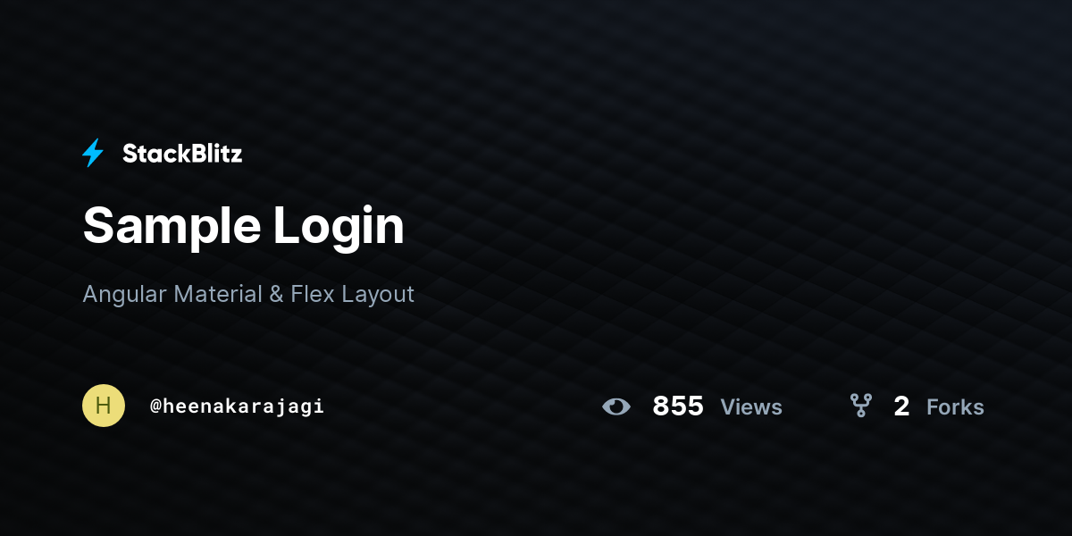 Sample Login - StackBlitz