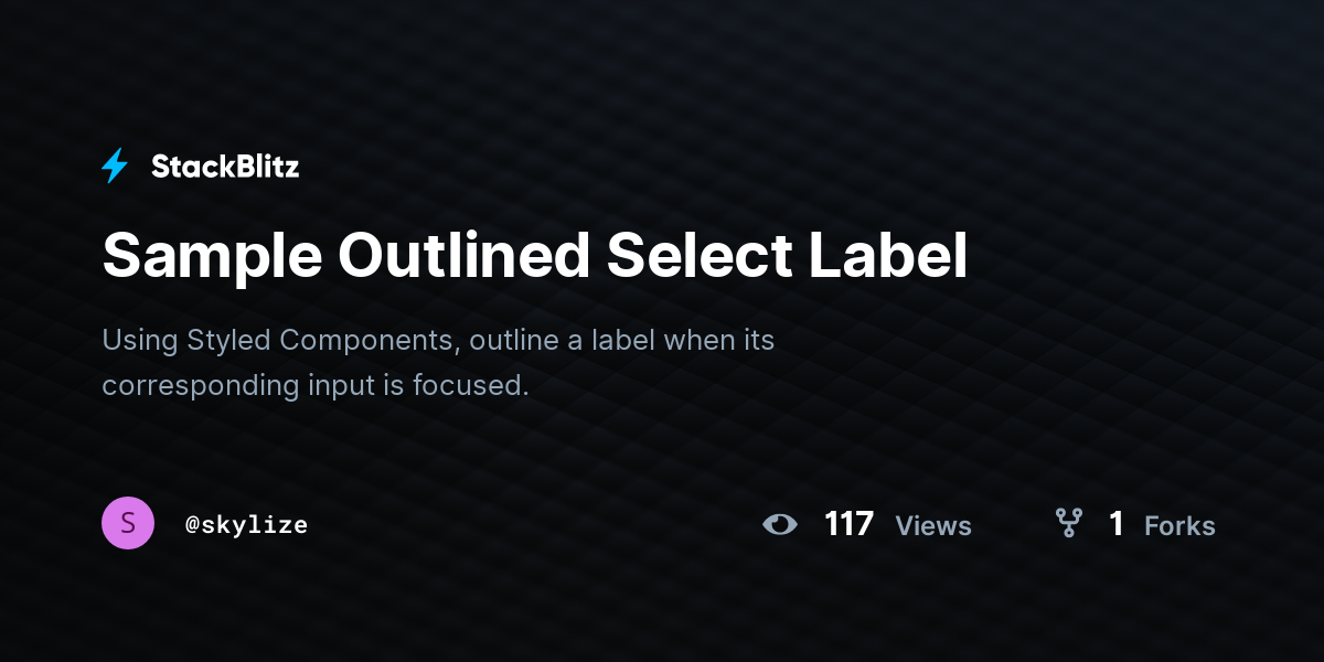 Sample Outlined Select Label - StackBlitz