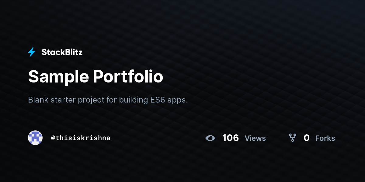 Sample Portfolio - StackBlitz