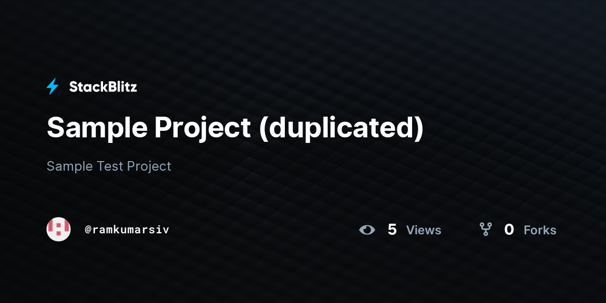 Sample Project (duplicated) - StackBlitz