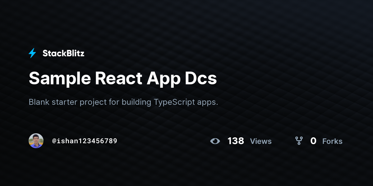 Sample React App Dcs - StackBlitz