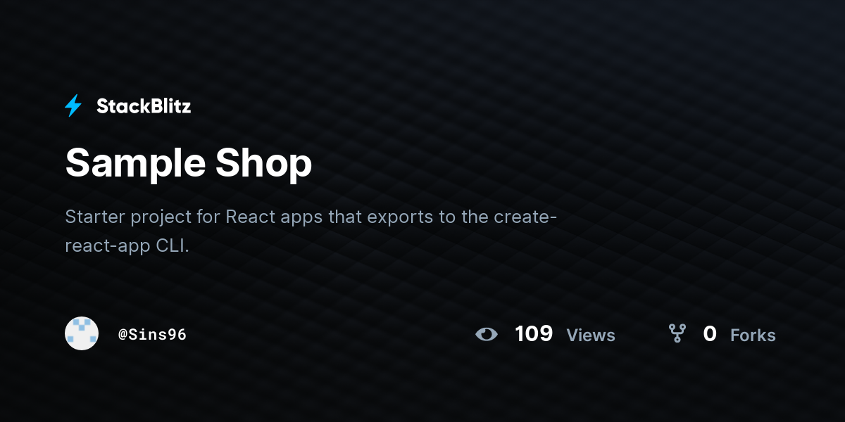 Sample Shop - StackBlitz