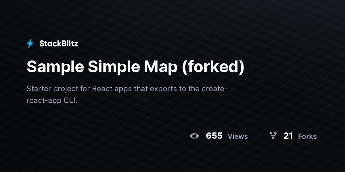 Sample Simple Map (forked) - StackBlitz