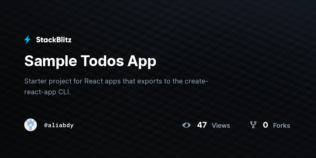 Sample Todos App - StackBlitz