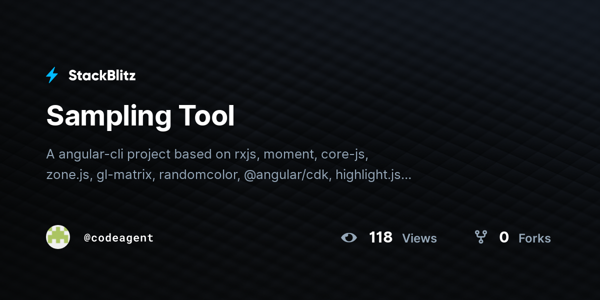 Sampling Tool - StackBlitz