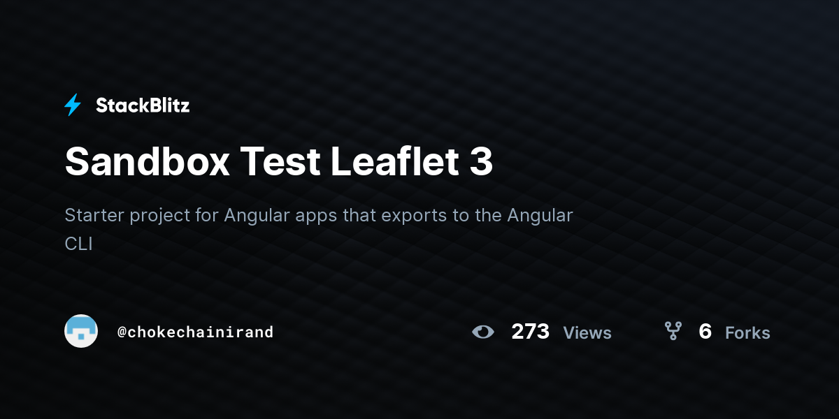 Sandbox Test Leaflet 3 - StackBlitz