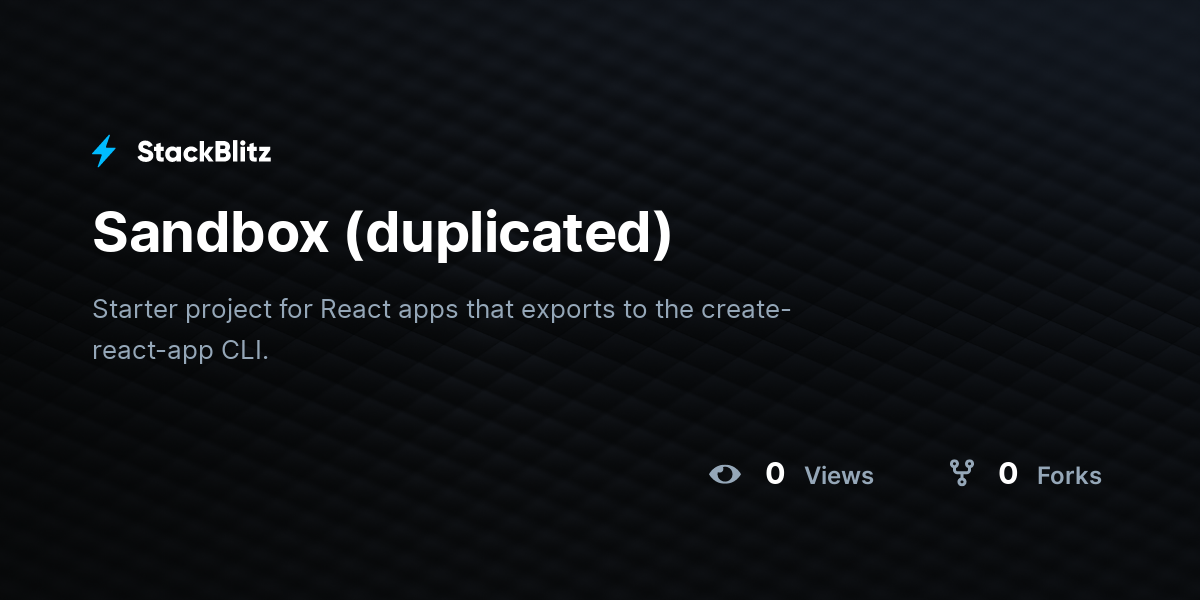 Sandbox (duplicated) - StackBlitz