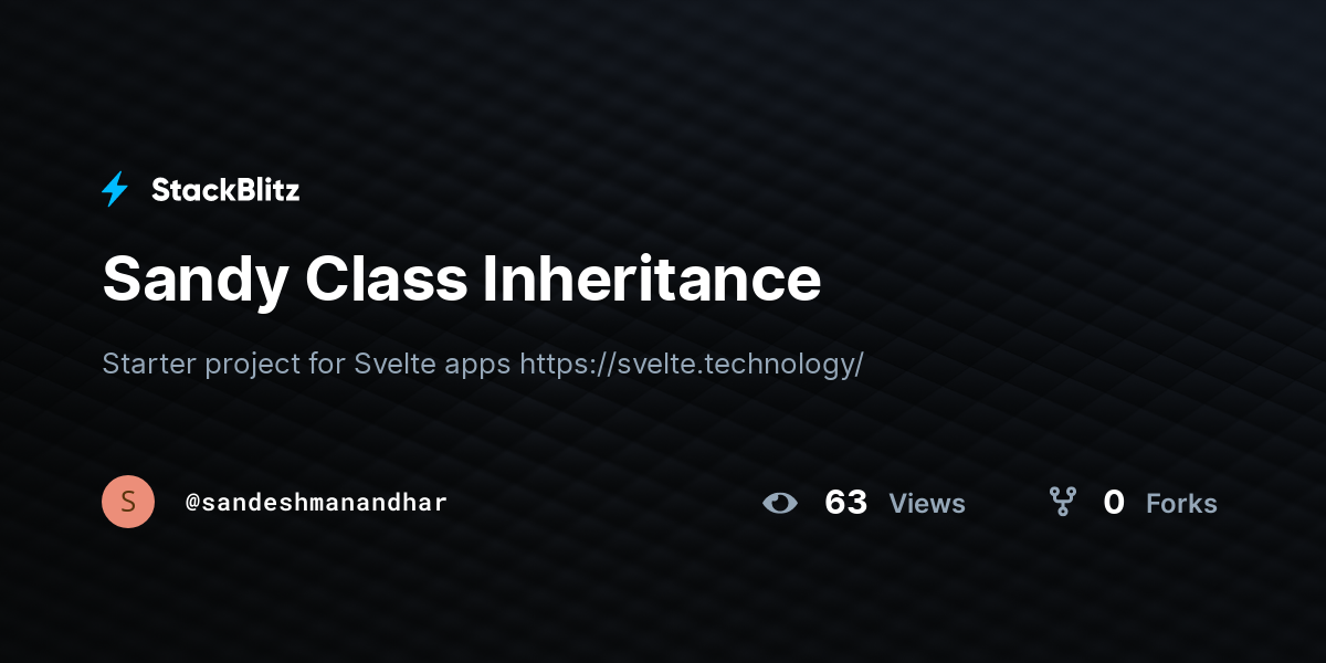 Sandy Class Inheritance - StackBlitz