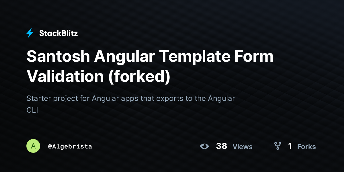 Angular Template Form Validation