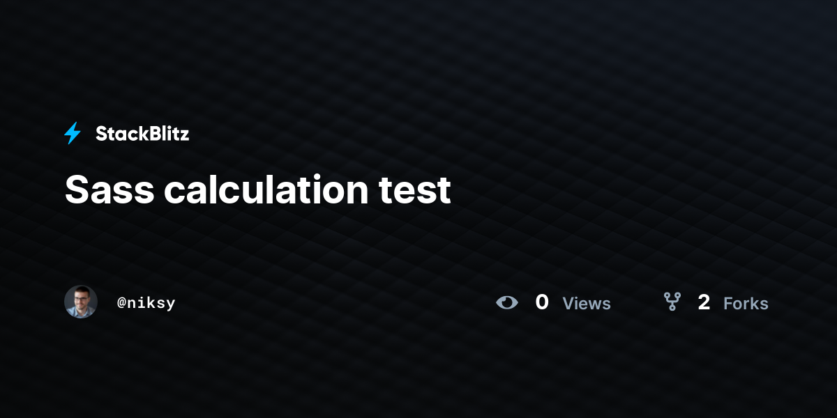 Sass calculation test - StackBlitz