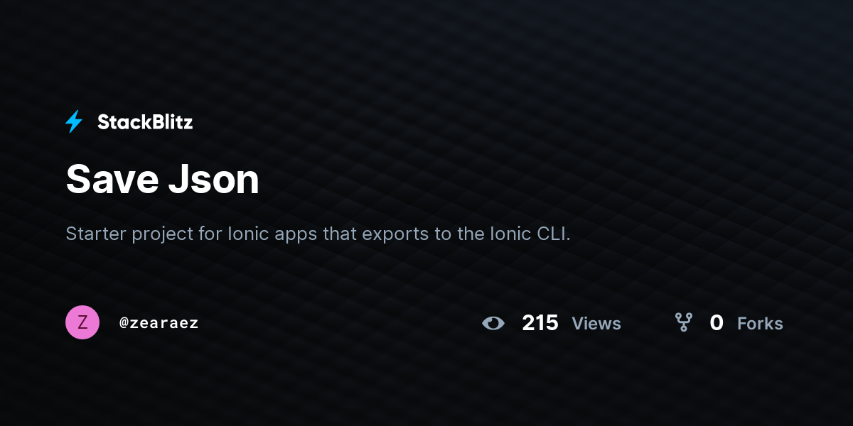 Save Json - StackBlitz