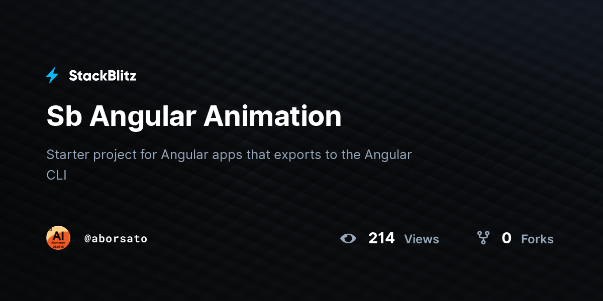 Sb Angular Animation - StackBlitz