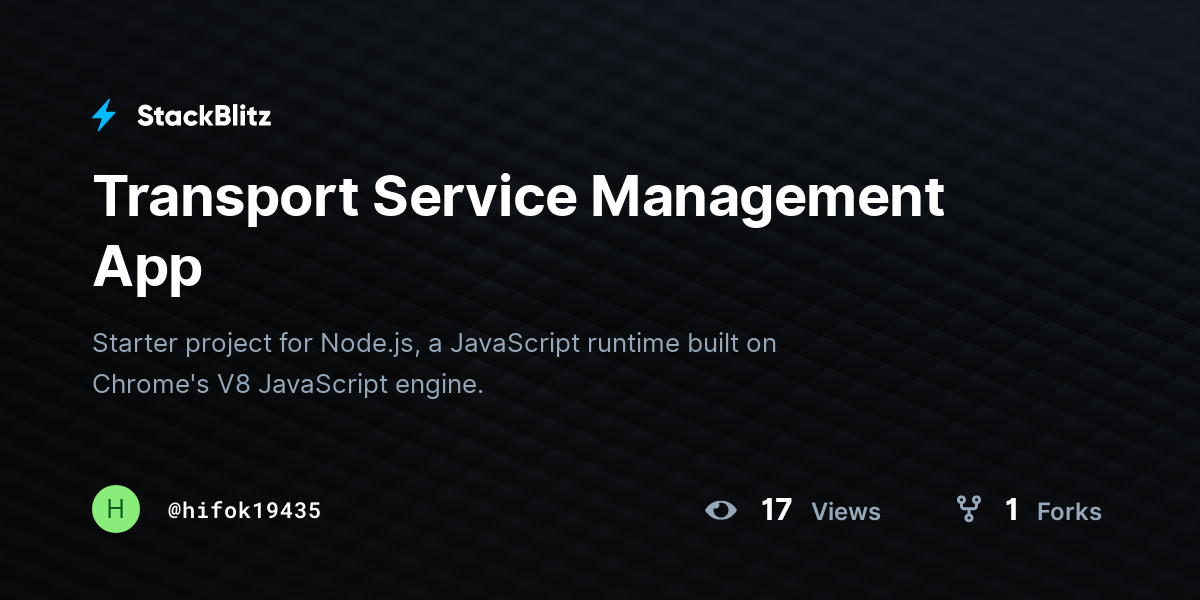 Transport Service Management App - StackBlitz