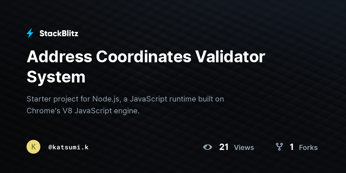 Address Coordinates Validator System - StackBlitz