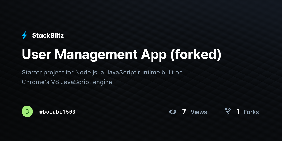 User Management App (forked) - StackBlitz