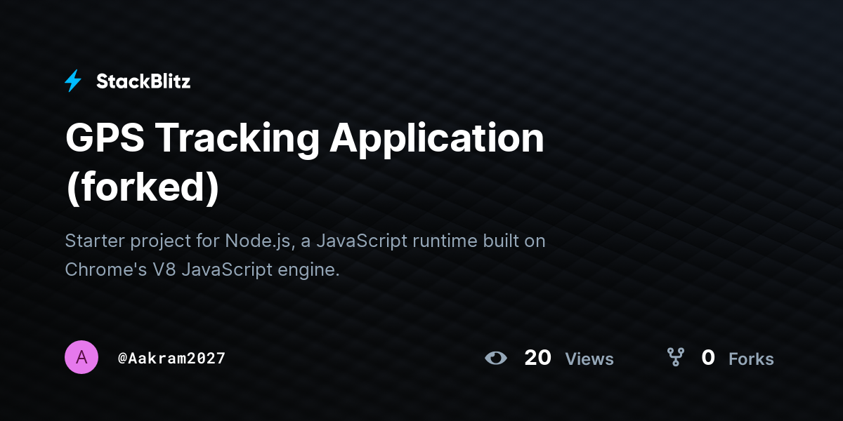 GPS Tracking Application (forked) - StackBlitz