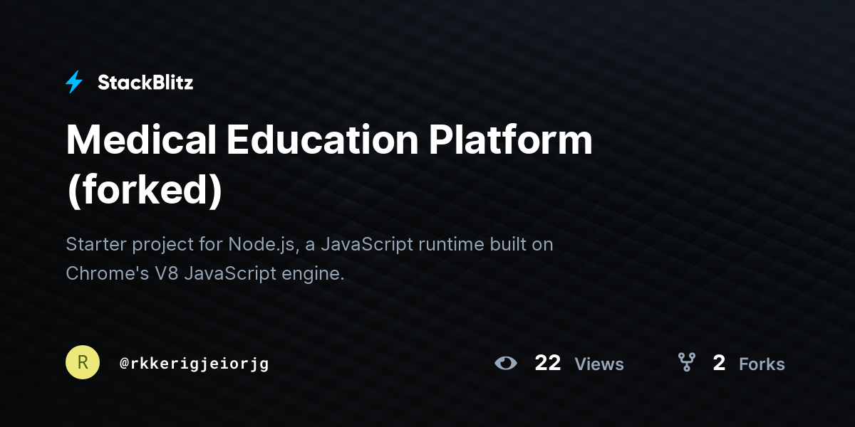 Medical Education Platform (forked) - StackBlitz