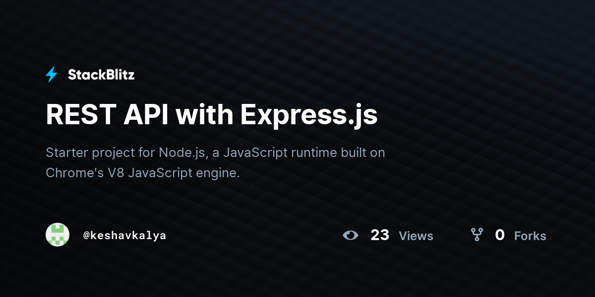 REST API with Express.js - StackBlitz