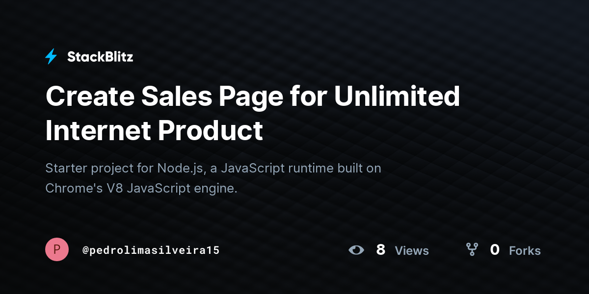 Create Sales Page for Unlimited Internet Product - StackBlitz