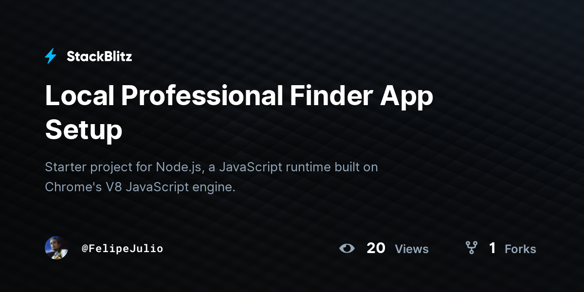 Local Professional Finder App Setup - StackBlitz