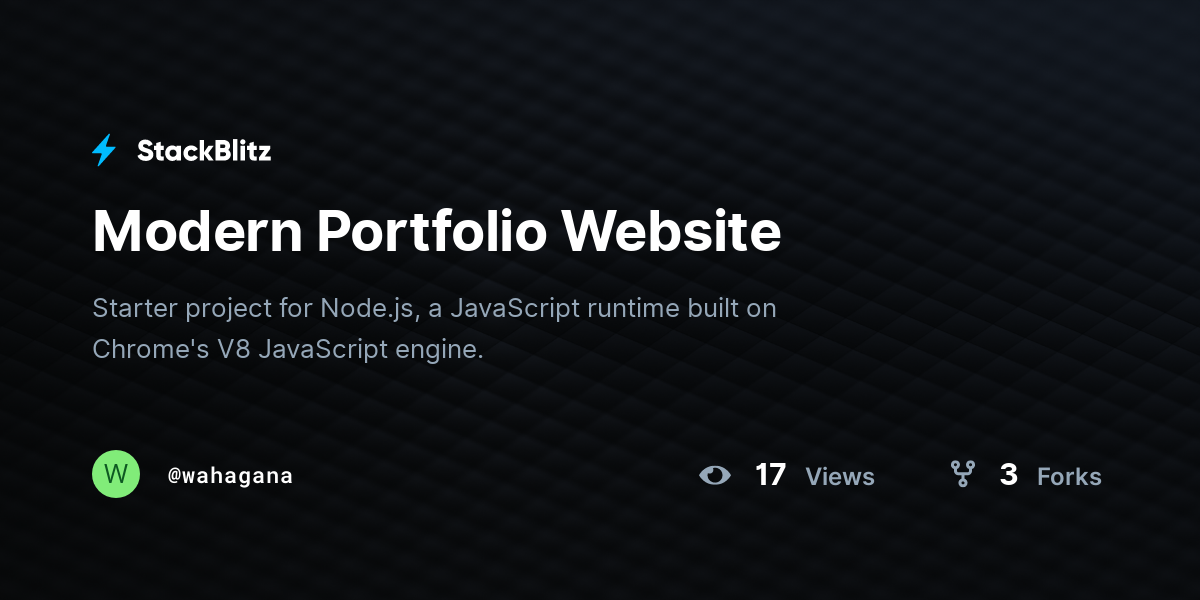 Modern Portfolio Website - StackBlitz