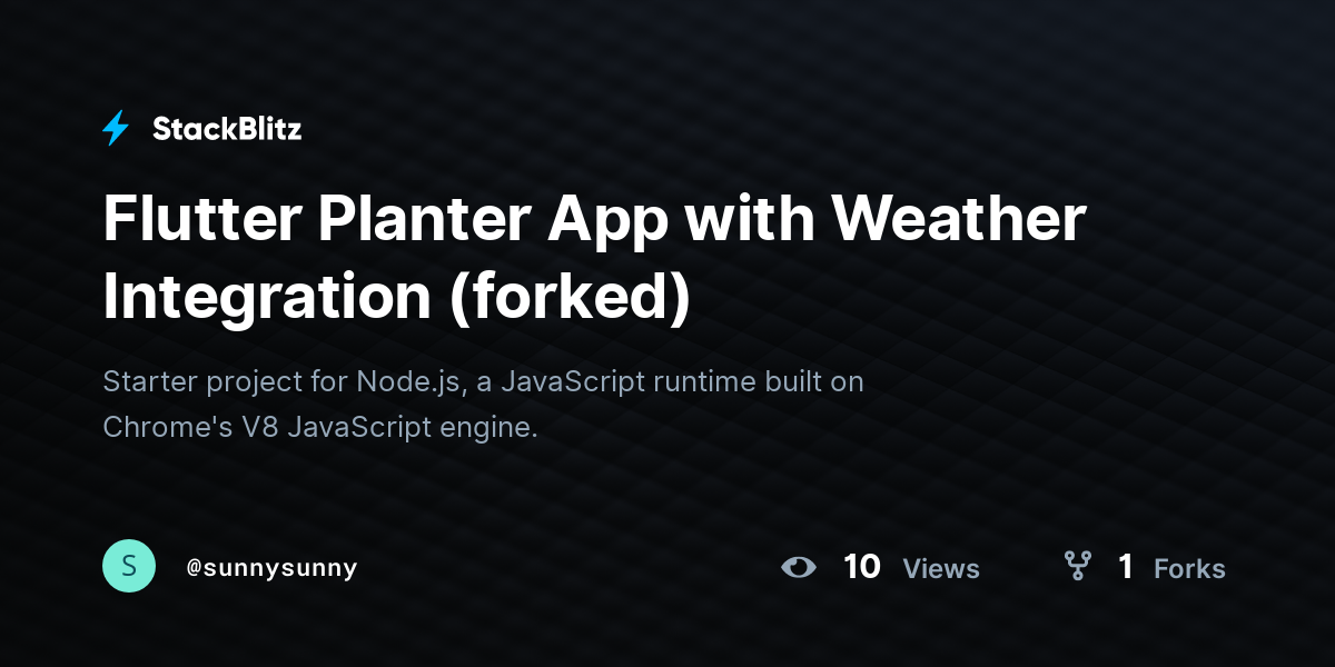 Flutter Planter App with Weather Integration (forked) - StackBlitz