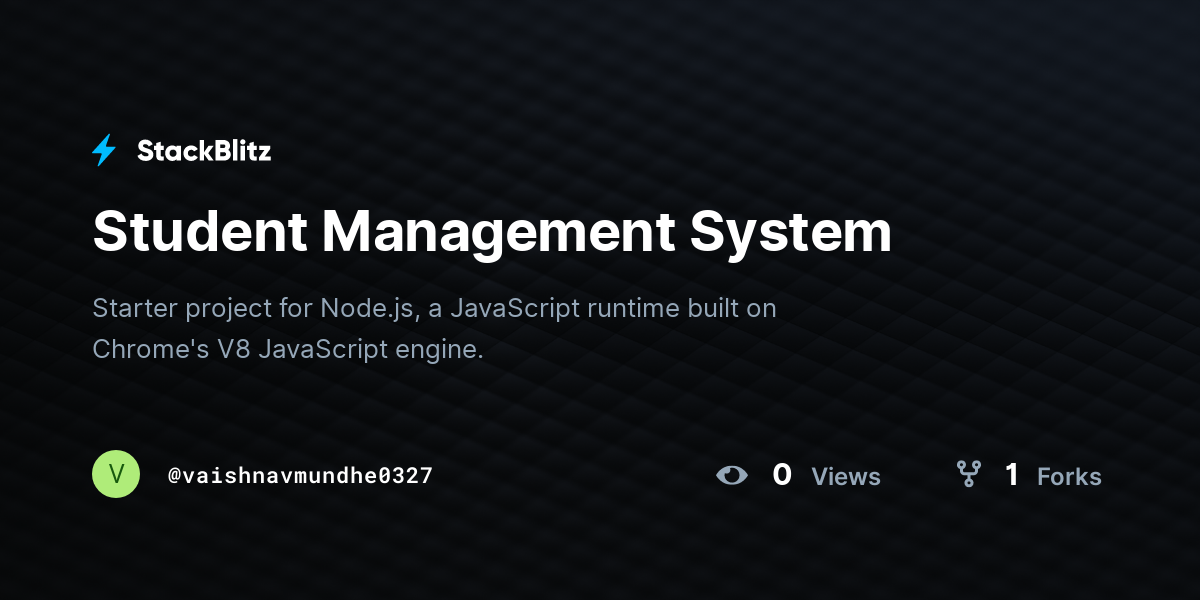 Student Management System - StackBlitz