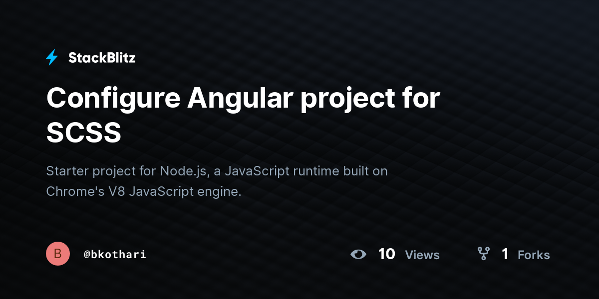 Configure Angular project for SCSS - StackBlitz