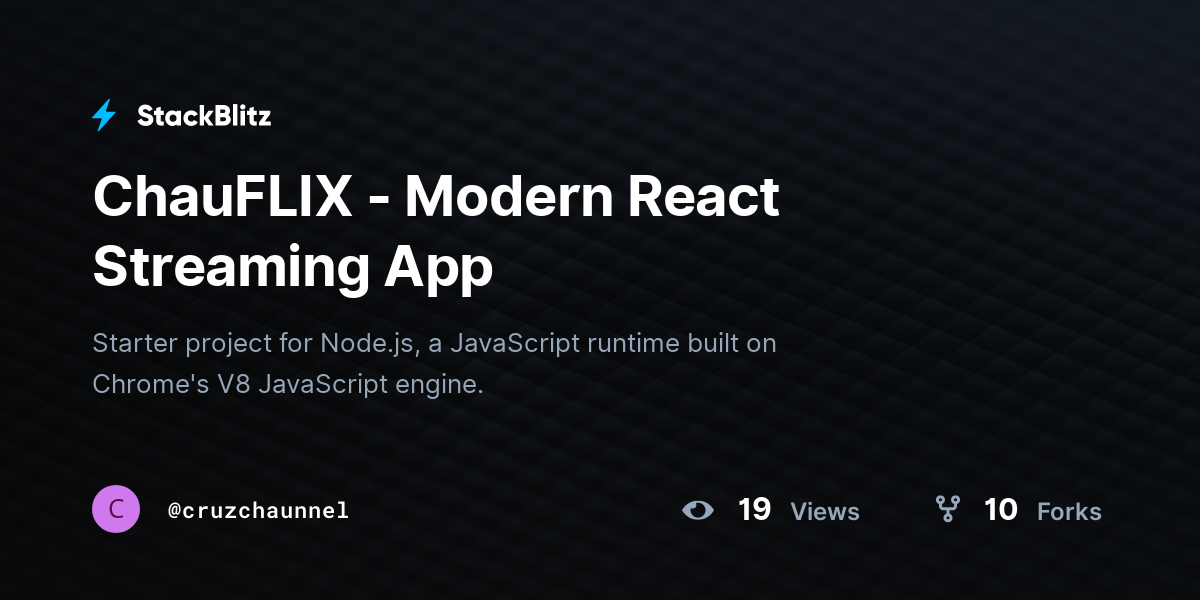 ChauFLIX - Modern React Streaming App - StackBlitz