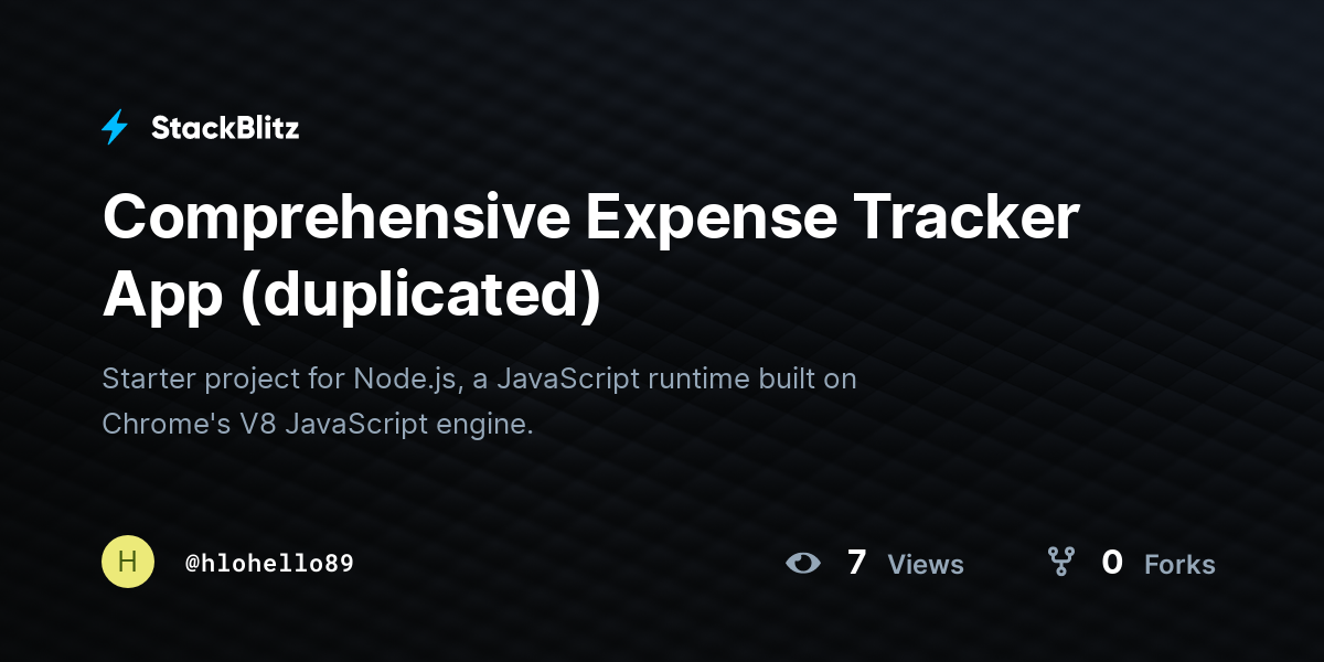 Comprehensive Expense Tracker App (duplicated) - StackBlitz