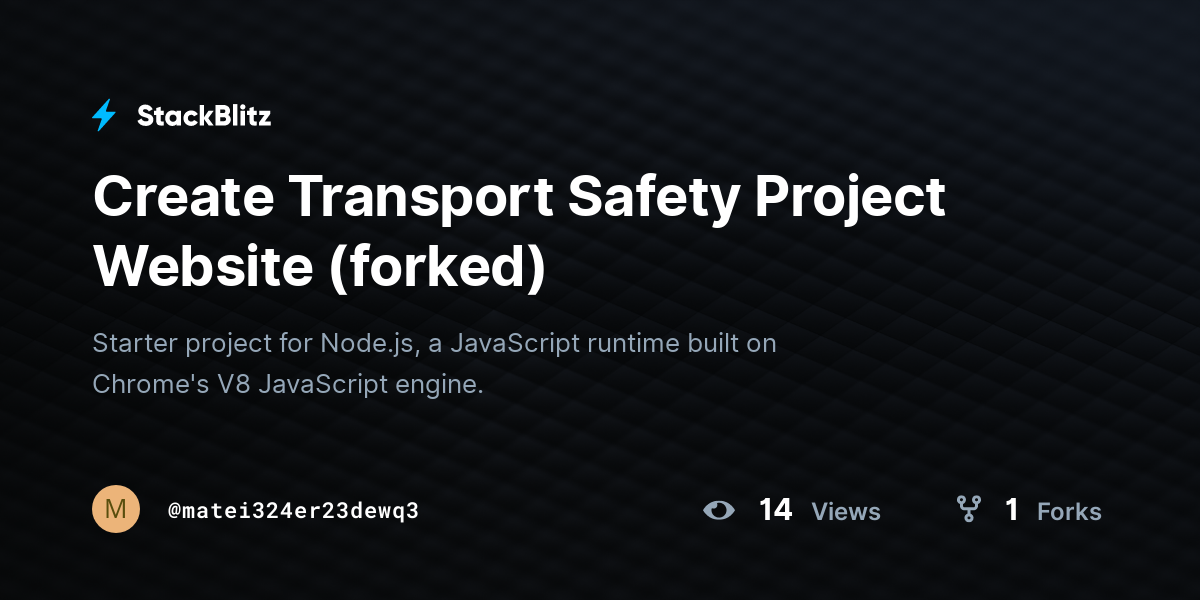 Create Transport Safety Project Website (forked) - StackBlitz