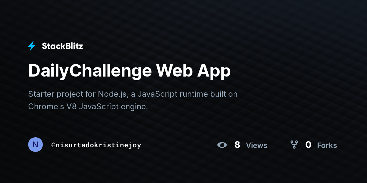 DailyChallenge Web App - StackBlitz