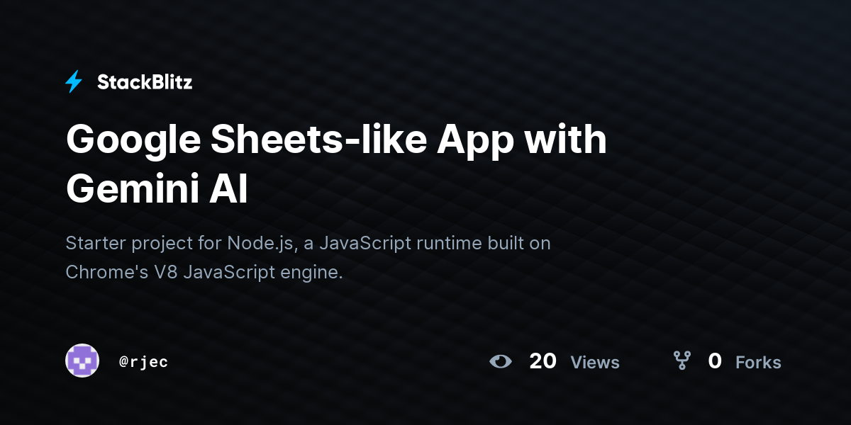 Google Sheets-like App with Gemini AI - StackBlitz