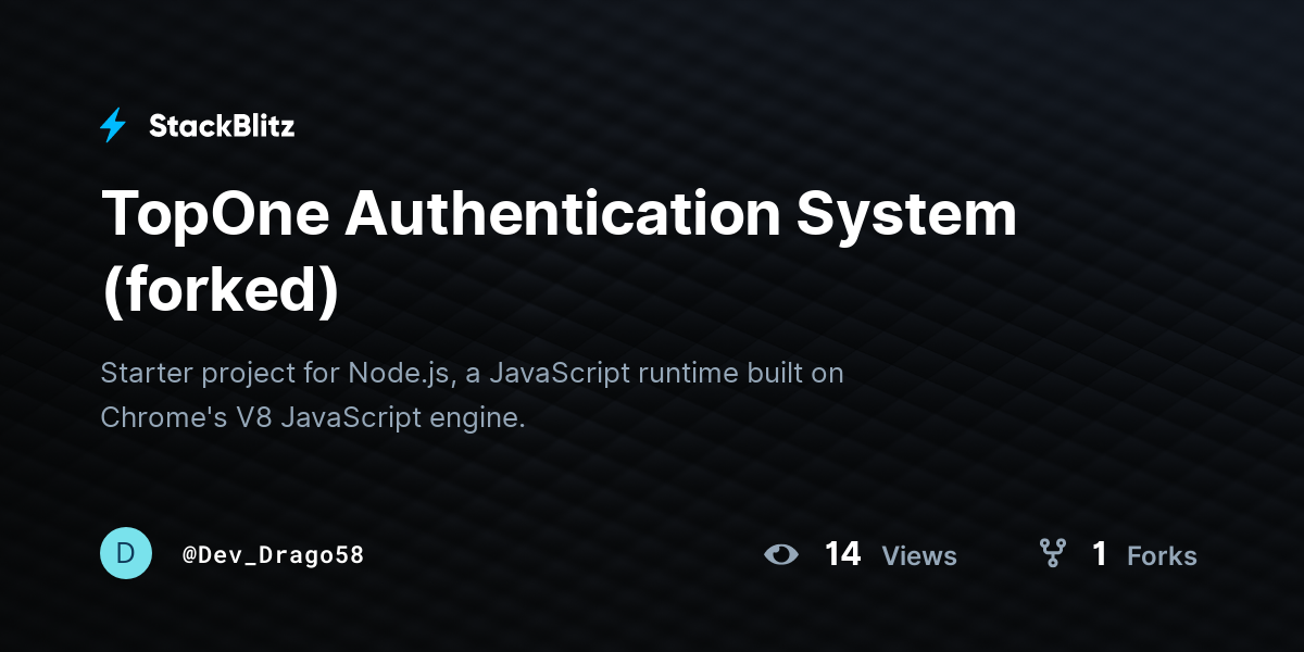 TopOne Authentication System (forked) - StackBlitz