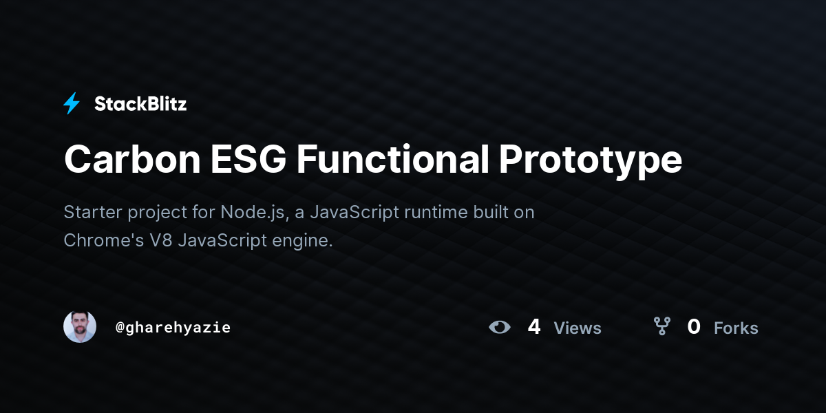 Carbon ESG Functional Prototype - StackBlitz