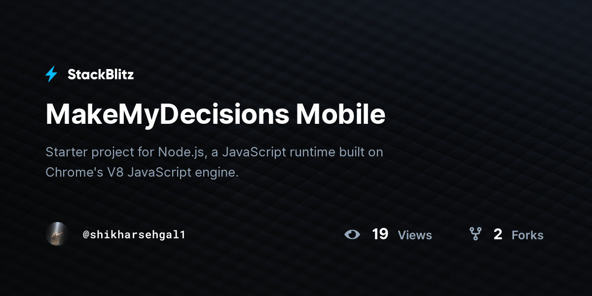 MakeMyDecisions Mobile - StackBlitz